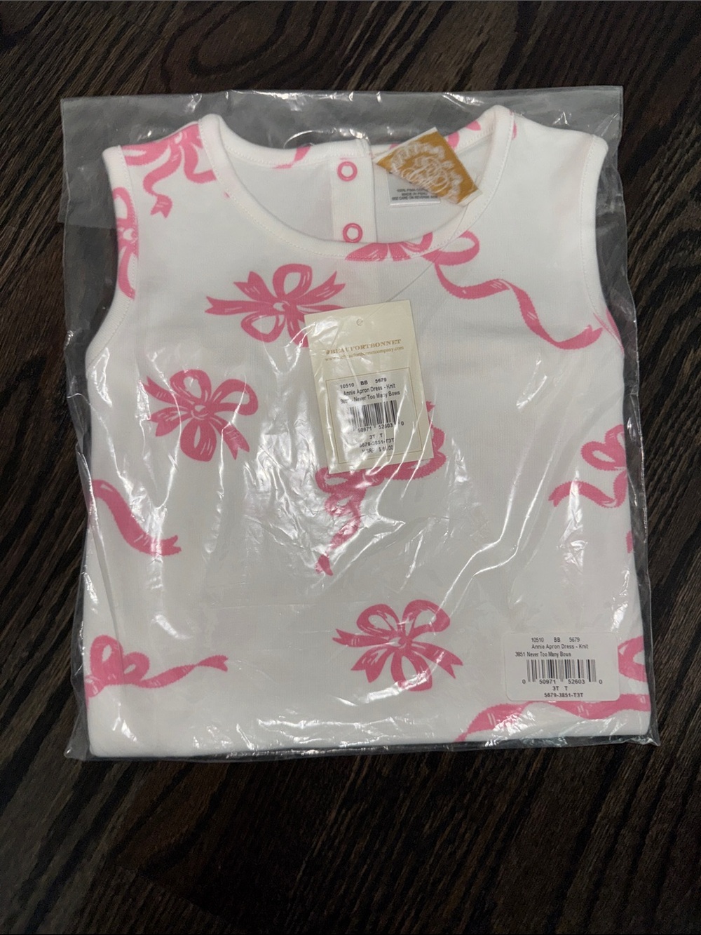 NWT too many bows apron dress 3T